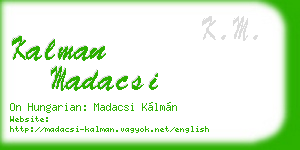 kalman madacsi business card