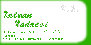 kalman madacsi business card